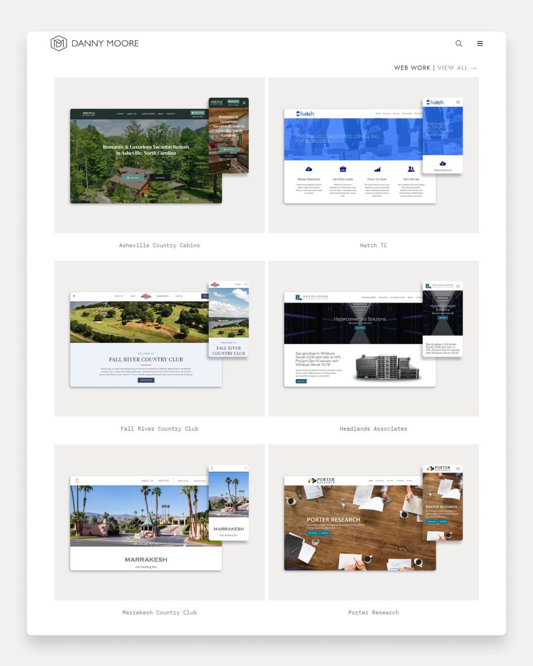 Danny Moore - Sitio web de portafolio de diseñador web