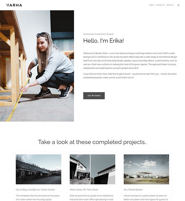 Studio Varha Portfolio Website Examples