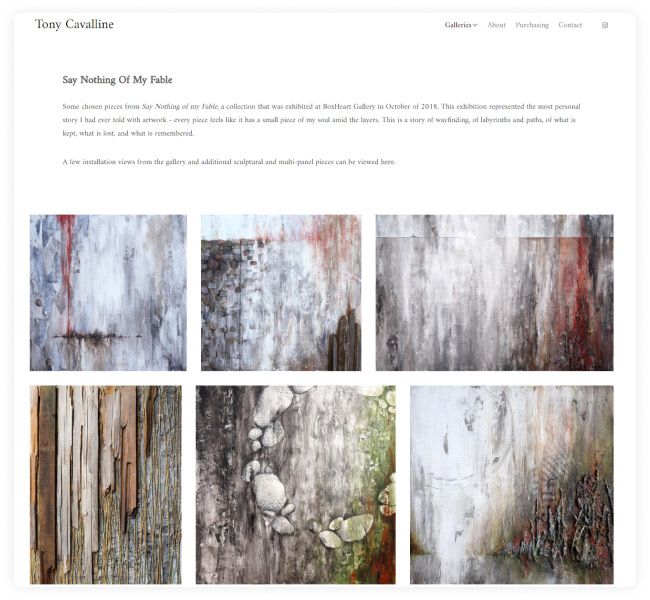 Het kunstportfolio van Mixed Media-kunstenaar Tony Cavalline