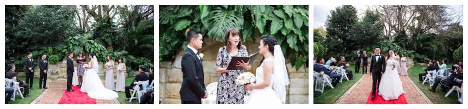 Wedding ceremony in the garden at Oatlands House.