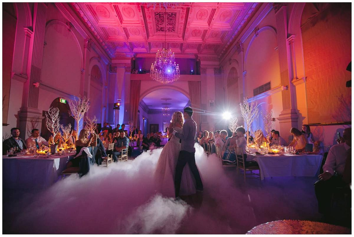 First dance with dry ice and fireworks at Grand Banquet Room, Curzon Hall.