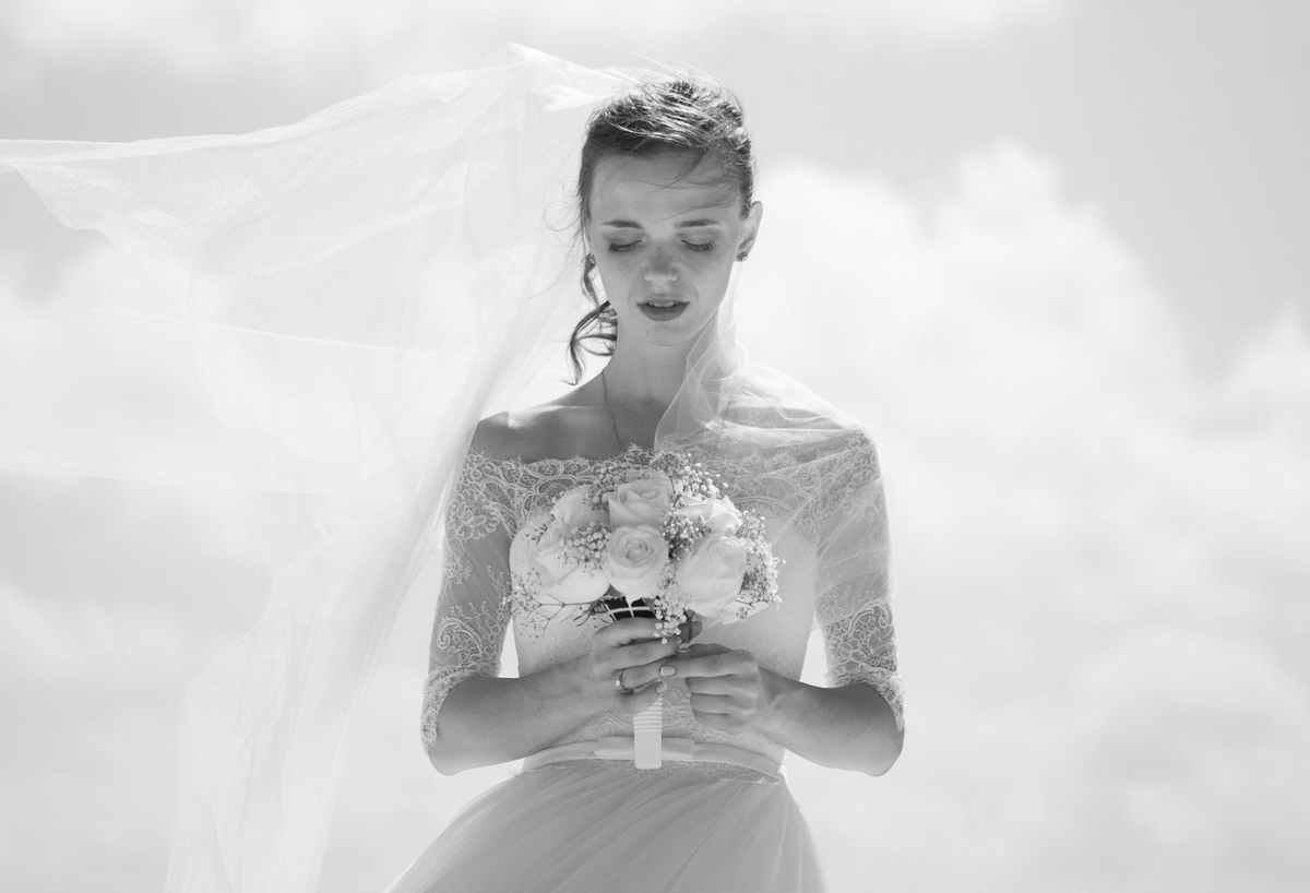 photo of a bride in a white dress