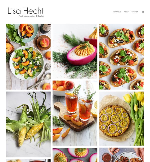 Voorbeelden van Lisa Hecht-portfoliowebsites