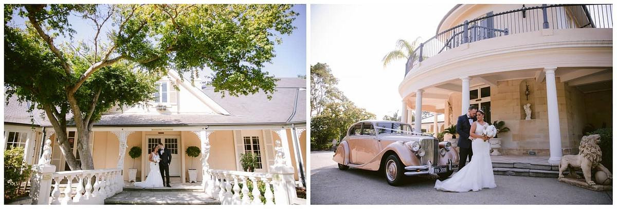 Timeless wedding portrait of the bride and groom in an intimate embrace at Oatlands House.