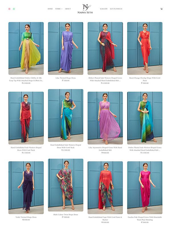 Naina Seth - Boutique de vêtements de créateurs de mode - Pixpa