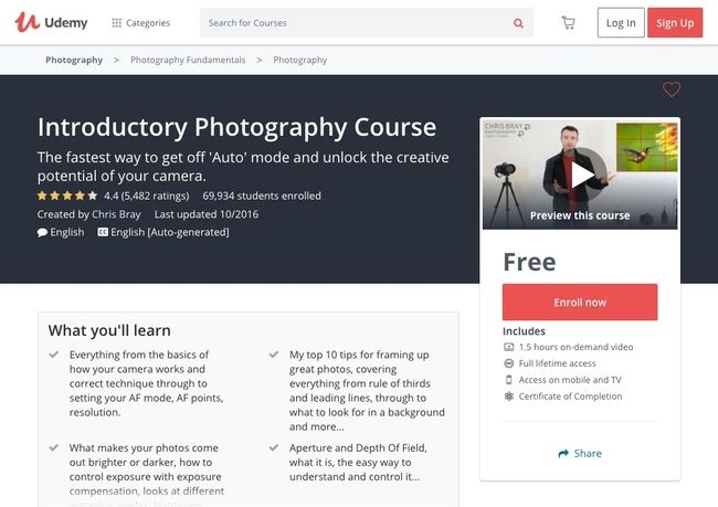 Introductory Photography Course from Udemy