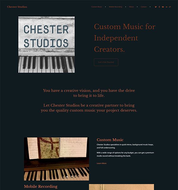 Esempi di siti Web di portfolio di Chester Studios