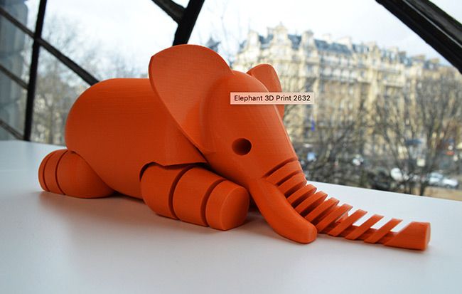Przegubowy wydruk 3D słonia