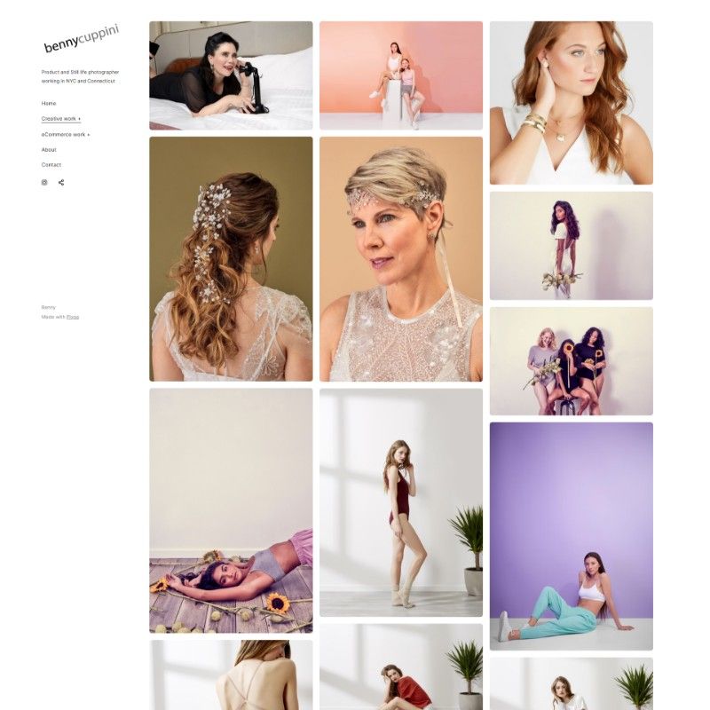 minimalist studio portrait website design