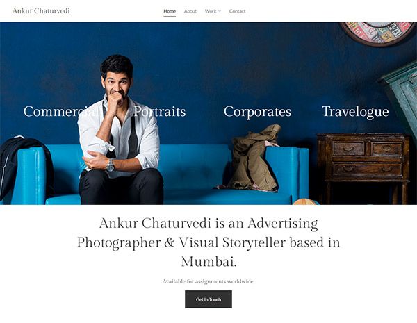 Примеры сайтов-портфолио Ankur Chaturvedi
