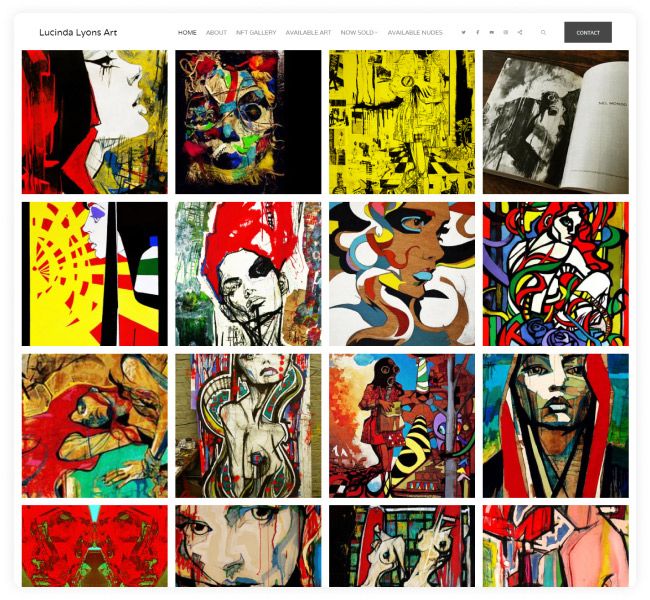 Site Web du portfolio d'art abstrait de Lucinda Lyons