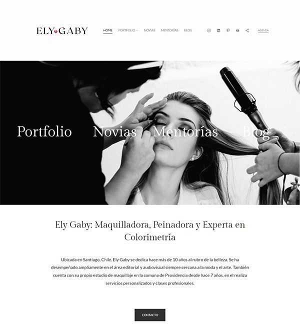 Przykłady stron internetowych z portfolio Ely Gaby