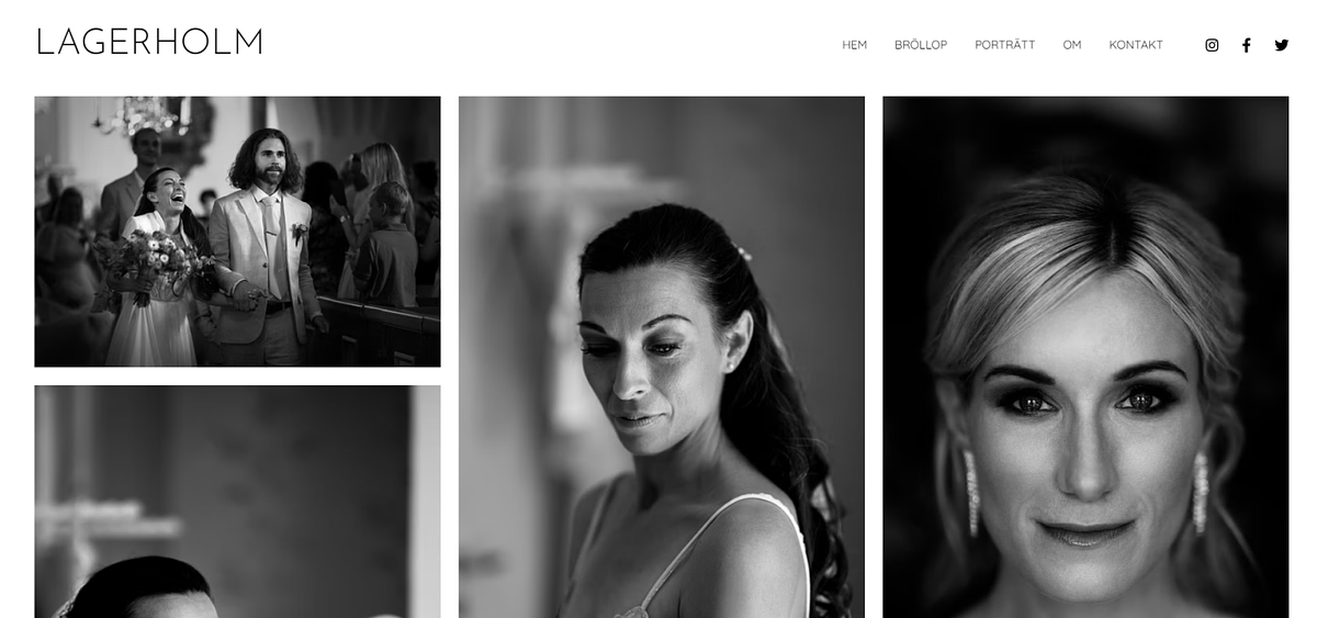 El sitio web del portafolio de Stefan Lagerholm creado con Pixpa